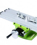 Miniature Precision Milling Machine Bench Drill Vise Fixture With Adjustable X And Y Axis Worktable For Precise Milling Drilling And Machining Compact DIY Vise Station For Hobbyists And Makers Coordinate Setup, green metal