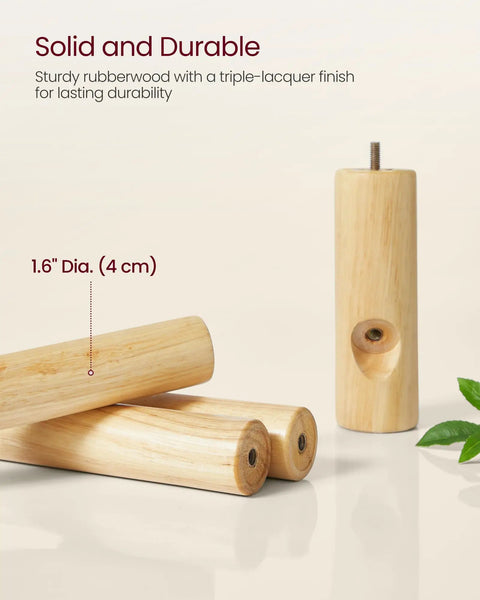 Solid Wood Coat Rack Stand With Eight Hooks No Tool Assembly Adjustable Heights Free Standing Hall Tree parts display