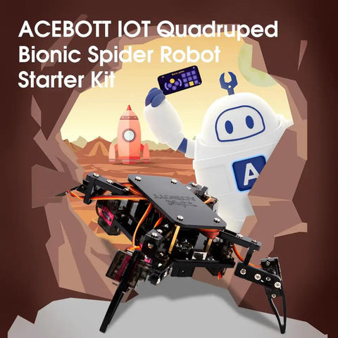 Spider Robot Kit For Kids Ages 8 To 12, STEM Coding Crawling Robot Toy, Hands On DIY Tech Gift For Birthdays, Beginner Friendly Coding Lessons, 8 Step Projects, Creative Science Gift For Boys And Girls. Black metal spider robot kit with app control
