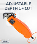 Round Cable Stripper Tool for Precise Jacket Removal with adjustable depth slitter for 4.5 to 25 mm cables in orange.