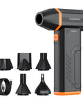 Beast Mode Power Cordless Air Duster with 110000RPM Brushless Motor Rechargeable Turbo Blower 3 Gear Adjustable Speed and nozzles