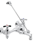 Commander Wall Mount Service Sink Faucet With 8-Inch Centers, Rough Chrome Finish, Brass Top Brace Assembly, Pro Grade Heavy-Duty Brass Construction