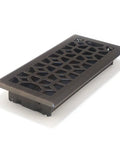 Marquis Floor Register 4 In By 10 In Duct Opening In Dark Oil Rubbed Bronze With Solid Steel Face, All Metal Damper Box And Adjustable Airflow