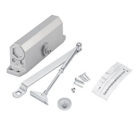 Beefy Automatic Door Closer For 45 To 75Kg Overhead Doors Adjustable Speed Fire Rated Residential Use 600-1200mm shown with parts