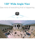 150° view captured by Hidden Camera For Home Security 1080p HD Mini Spy Camera WiFi Wireless Indoor Nanny Cam with angle display