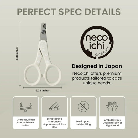Lever Action Stainless Steel Cat Nail Clipper With A Slim 30 Percent Thinner Blade For Precise Quick Cuts, Clear View, And Easy At Home Grooming, Japanese Craftsmanship, Comfortable Grip, Perfect For Your Feline Friend; white 3.78-inch clipper
