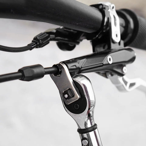 8mm Bike Crowfoot Wrench With One Quarter Inch Drive Torque Adapter tightening hydraulic disc brake hose nut on bike