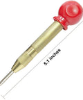 No Fuss Boss Level Automatic Center Punch And Emergency Glass Breaker, Heavy Duty High Precision Spring Loaded Impact Marker for Metal Wood DIY, 5.1 inches.