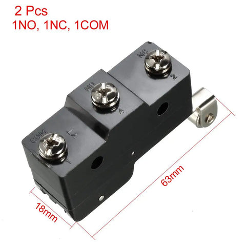 Two Pack Dope LXW5-11G1 Micro Switches With Long Hinge Roller Lever, 1NO And 1NC, 15A 125 250 V Or 380 V AC, IP62 Dust Resistant