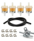 Three Sixteenths Inch Fuel Line Gas Filter Kit With 5mm Inline Fuel Filters, Shut Off Valve Petcock Petrol Switch For Go Karts