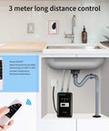 Compact 6.5KW Tankless Electric Water Heater With Remote Control And Digital Display installed under sink
