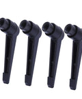 Heavy Duty Four Piece Adjustable Clamping Handles With Female Thread Locking Knobs In Durable Black Stainless Steel set, 4pc.