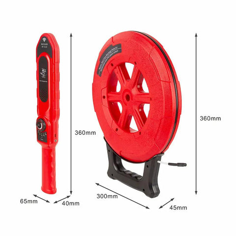 Pipe Blockage Detector And Water Pipe Locator With Wireless Underground Diagnostic Tool Wall Scanner, red, 360mm height