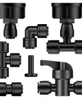 44 Piece Quick Connect Drip Irrigation Fittings Kit for One Quarter Inch Tubing with Push to Fit Connectors components shown