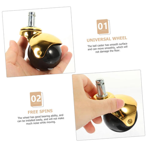Four Piece Heavy Duty Furniture Caster Wheels With Smooth Gliding Bearings Built For Office Chairs Sofas And House Cabinets Wear Resistant Build That Makes Rearranging Your Spot Feel Like An Absolute Cinch Every Single Time, close-up view of a universal wheel.