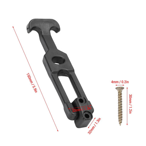 Beefy Rubber Draw Latch Kit With Grippy Comfort For Smooth Operation Fits Tool Boxes Coolers Boat Hatches With Vibration Absorbing 300N Load Capacity And Easy Install shown with dimensions.