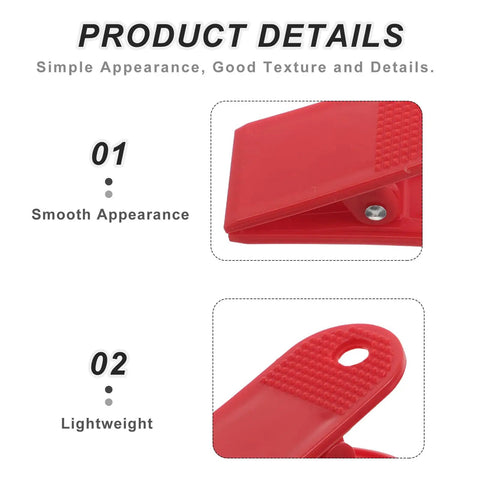 Red 12 Pack Universal Treadmill Safety Switch Clips Spring Loaded Emergency Stop Accessories, showing texture and smooth appearance