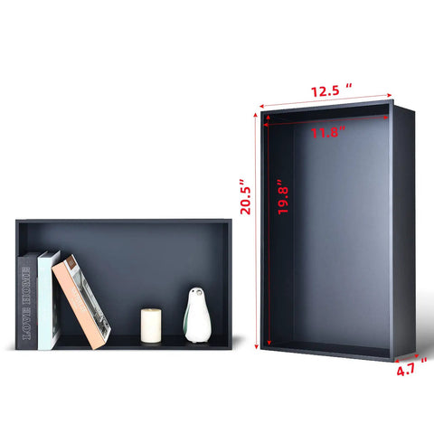 Stainless Steel Shower Niche In Wall Recessed Shower Shelf For Bathroom Storage 12.5 By 20.5 By 4.7 Inches Nano Anti Rust Coating No Tile Needed Easy Install displayed horizontally and vertically.