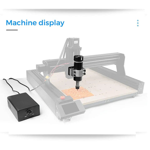 CNC machine with Beefed Up CNC Spindle Motor Kit 500W 48V DC High Speed 12,000 RPM, showcasing setup with control box