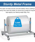 Hella Sturdy Wrap Dispenser With Cutter Rolling Wrapping Paper Holder For Bubble Wrap And Tape Fits 39 51 63 Inch Rolls, 50kg capacity.
