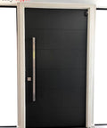 32 Inch Two Sided Stainless Steel Modern Entry Door Handles Matte Black Painted Finish External Internal Pull Push Bar
