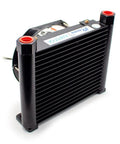 Beefy Flow 10 Liters Per Minute Oil Cooler And Hydraulic Air Cooling System with aluminum heat exchanger, black unit.