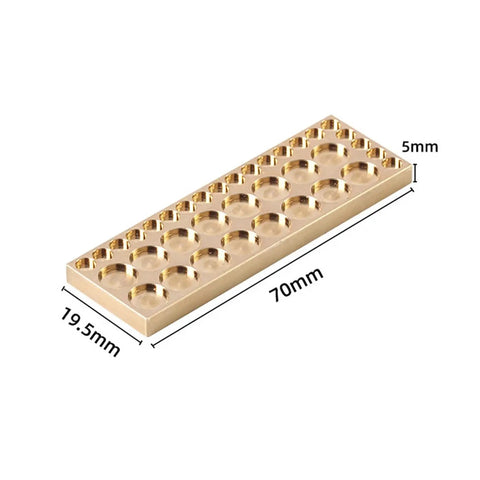 Heavy-Duty Pure Copper 36 Compartment Organizer, 70x19.5x5MM, for tiny watch screws and clock parts storage.