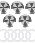 Six stainless steel end caps with silicone gaskets for 2-inch tri-clamp fittings, 51mm OD.