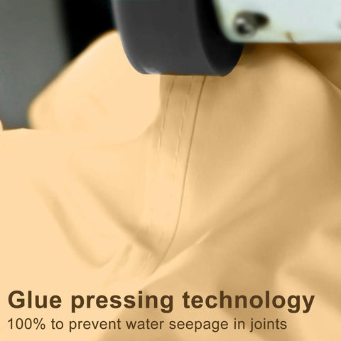 Close-up of glue pressing technology on Waterproof Shade Sail 10 By 13 Ft Rectangular Sand Color UV Resistant for Outdoor use.