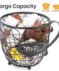 Massive K Cup Pod Holder For Countertop, High Capacity Coffee Pod Organizer, Black steel basket holding 40 K Cups