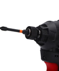 Detailed close-up of Heavy Hitter Cordless Drill Set Featuring Variable Speed Settings And Knockout Torque Engine, showing chuck and bit.