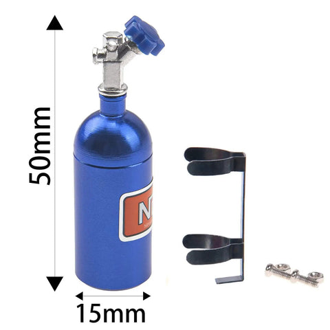 Metal Nitrogen Bottle Decoration 2 Pack For One Tenth RC Crawler Cars Blue Realistic Tank Accessory For TRX4 Axial SCX10