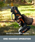 Person using Nitro 20V Cordless Pruning Shear And Lopper With Power Share, Brushless Motor, titanium plated blade, no battery