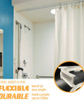 Flexible Ceiling Curtain Track 9.8 Ft Bendable Curtain Rail With Mute Rollers For Easy Install In Shower Bay Window RV Or Room Divider Curved Track That Bends Any Way To Fit Any Shape, white shower rail with curtain
