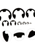 External Retaining Snap Ring Kit With 328 Pieces Steel Assortment 1.5mm To 22mm Sizes For Auto And Machinery Use Durable Mn Steel Clips