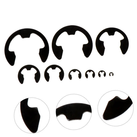 External Retaining Snap Ring Kit With 328 Pieces Steel Assortment 1.5mm To 22mm Sizes For Auto And Machinery Use Durable Mn Steel Clips