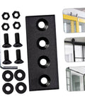 Heavy Duty Track Connecting Brace Set For Barn Door Flat Track Bracket Connector With Carbon Steel Mending Plates And Sturdy Screws