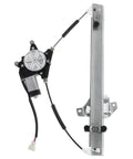 Front Driver And Passenger Side Power Window Regulator With Motor For Chevrolet Spark 2013 To 2016 Hatchback, detailed view of motor and rail.