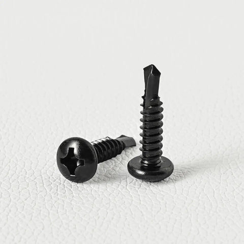 Heavy Duty Number 12 X 1 Inch Pan Head Sheet Metal Screws Phillips Drive Self Tapping Wood Screws Black Oxide 410 stainless steel