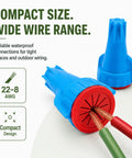 Hella Solid Waterproof Wire Connectors With Slick Silicone Sealant No Hassle Heavy Duty Low Voltage Connector Nuts For Landscape Lighting Irrigation Wiring 5 Pack 22 To 8 Awg With Marine Grade Protection, blue twist lock connectors.