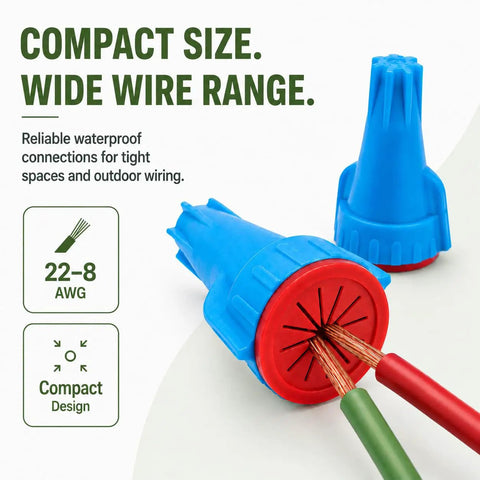 Hella Solid Waterproof Wire Connectors With Slick Silicone Sealant No Hassle Heavy Duty Low Voltage Connector Nuts For Landscape Lighting Irrigation Wiring 5 Pack 22 To 8 Awg With Marine Grade Protection, blue twist lock connectors.