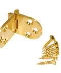 Heavy Duty Solid Brass Flap Hinges For Butler Tray Tables And Portable Flip Tops Offering Slick Butter Smooth 180 Degree Rotation With Reliable Flush Closing And Full Mounting Kit Included For Top Shelf Craftsmanship with screws.