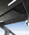 Installed Cybertruck roof sunshade 2-pack, black nano-reflective heat-insulating interior accessory for Tesla Cybertruck