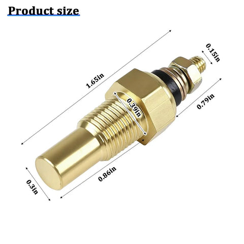 Brass Npt 1/8 Oil And Coolant Temperature Sensor Built Rock Solid For Fast Truck Fixes Perfect Gauge Reading And Easy Install Under The Hood, measuring 1.65 in length.