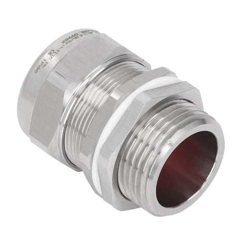 Stainless steel cable gland connector with M32 NPT, 1-inch thread, IP66 explosion-proof