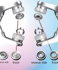 Snap Fasteners Kit With 100 Sets Of Metal Snaps And Pliers Tool for DIY Crafts showing reverse and front sides installation.