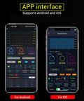 App interface for Buck Boost DC Adjustable Voltage Regulator Power Supply Module with 1.8 Inch LCD Display, Android and iOS support.