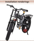Dope 20 Inch Fat Tire E Bike Front Fork With Air Suspension 180mm Travel on e-bike, angled front view