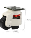 Four Pack Heavy Duty Swivel Leveling Casters For Workbenches And Industrial Carts, adjustable wheel, 3.26 in high