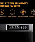 Intelligent humidity control system display for Smart 3D Printer Filament Dry Storage Cabinet featuring auto moisture control.